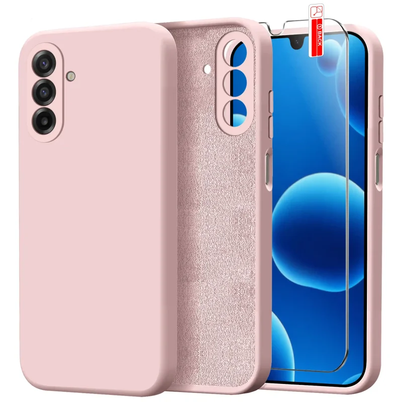 etui-do-samsung-galaxy-a17-5g-pudrowy-roz-silikonowe-ze-szklem