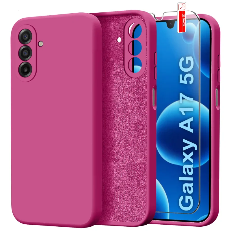 etui-do-samsung-galaxy-a17-5g-rozowe-silikonowe-ze-szklem