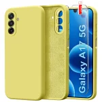 Etui do Samsung Galaxy A17 5G żółty silikonowe ze szkłem