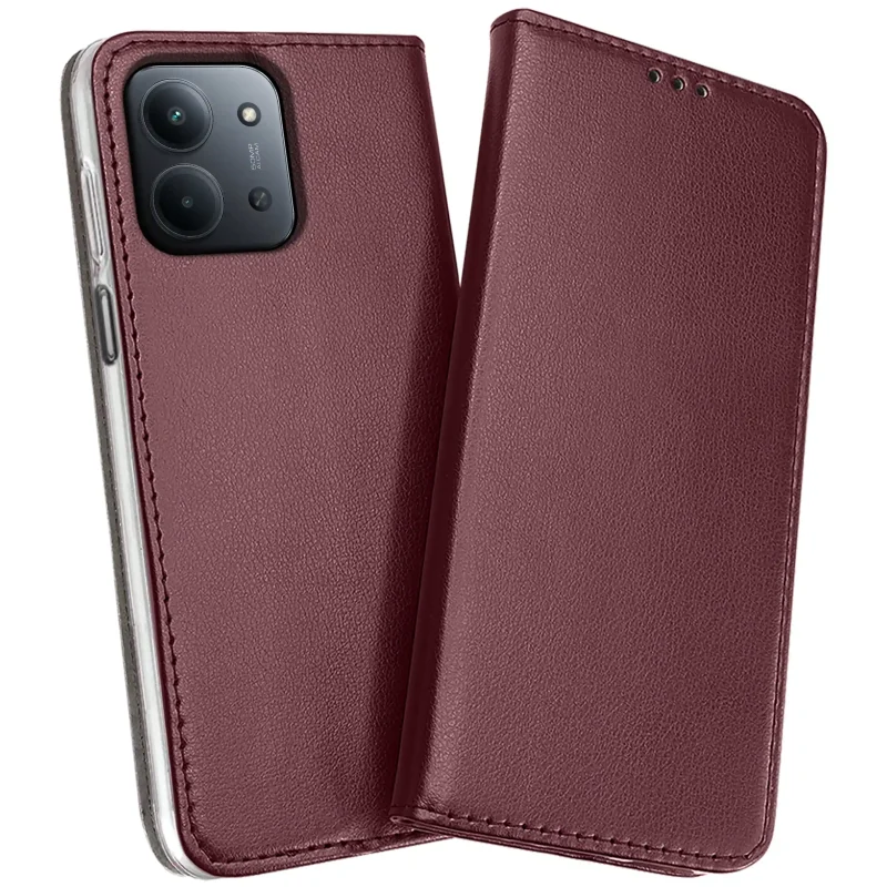 etui-do-xiaomi-redmi-15c-5g-burgundowe-magnetyczne-zamykane-ze-szklem