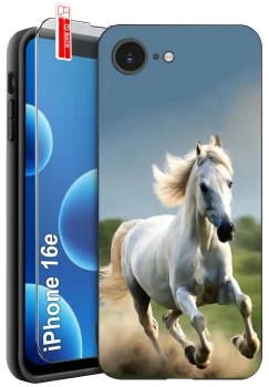 Etui do iPhone 16e / 17e różne wzory z koniem ze szkłem
