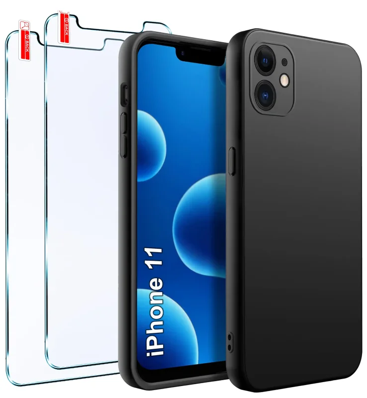 etui-do-iphone-11-czarne-matowe-z-zestawem-2-szkiel