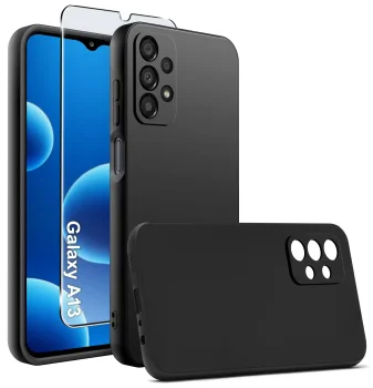 Etui matowe do Samsung Galaxy A13 4G czarne + szkło