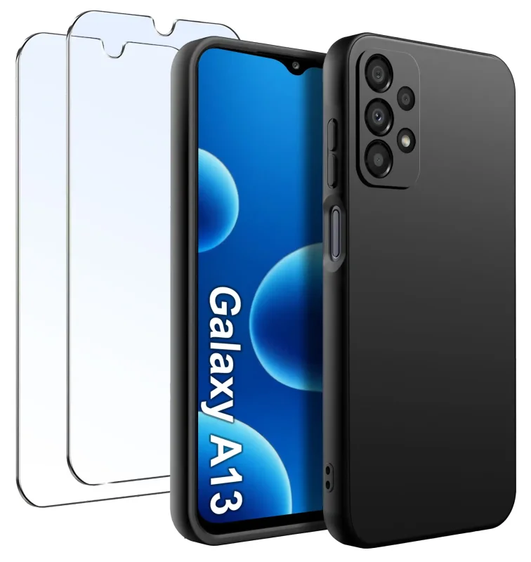etui-do-samsung-galaxy-a13-4g-czarne-matowe-z-zestawem-2-szkiel