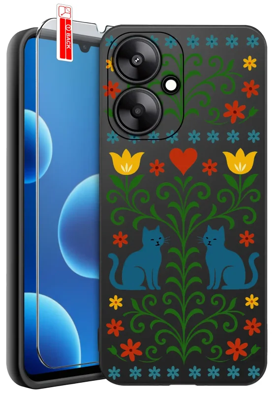 etui-do-xiaomi-redmi-13c-5g-rozne-wzory-ludowe-ze-szklem