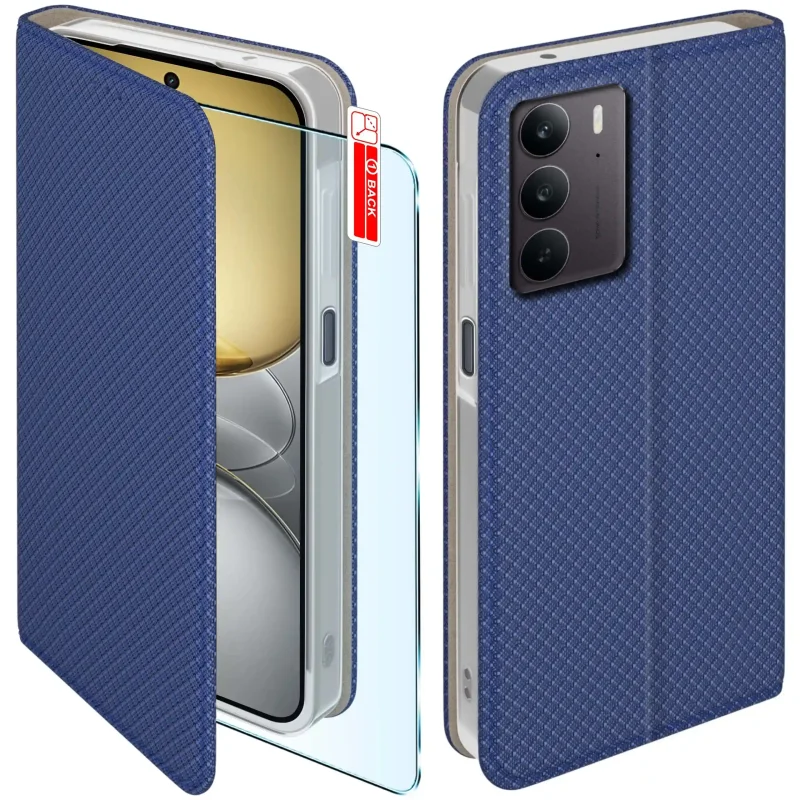 etui-do-realme-c75-granatowe-zamykane-ze-szklem
