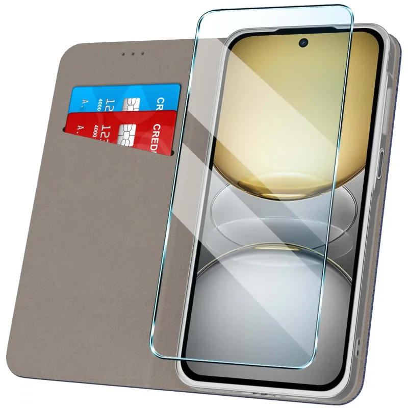 etui-do-realme-c75-granatowe-zamykane-ze-szklem
