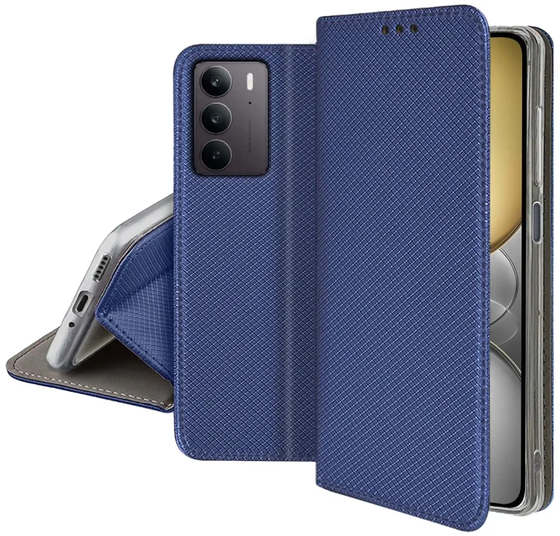 etui-do-realme-c75-granatowe-zamykane-ze-szklem