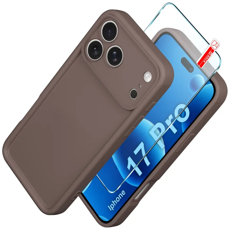 etui-do-iphone-17-pro-brazowe-wzmacniane-silikonowe-ze-szklem