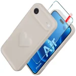 Etui do iPhone Air silikonowe serce białe ze szkłem