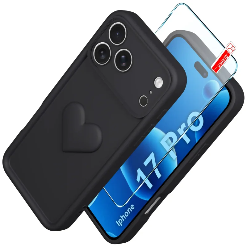 etui-do-iphone-17-pro-silikonowe-serce-czarne-ze-szklem