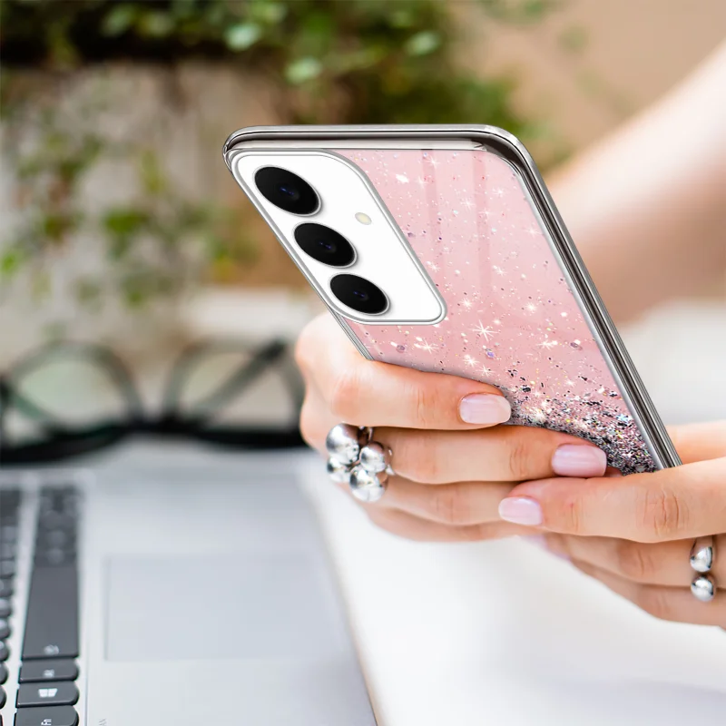 etui-do-samsung-galaxy-s25-fe-brokat-rozowe-ze-szklem