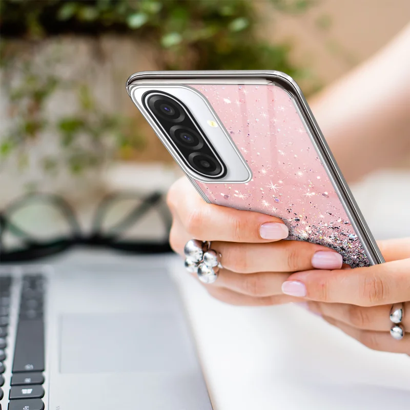 etui-do-samsung-galaxy-a17-5g-brokat-rozowe-ze-szklem