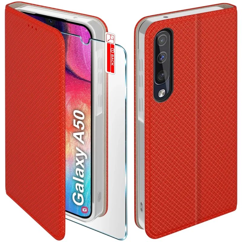 etui-do-samsung-galaxy-a50-czerwone-zamykane-ze-szklem