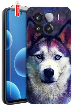 Etui do Xiaomi 15 Pro malowane różne wzory z psem ze szkłem