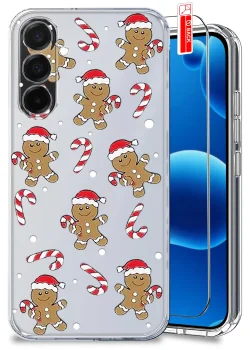 Etui do Samsung Galaxy A36 / A37 5G przezroczyste z wzorami światecznymi ze szkłem