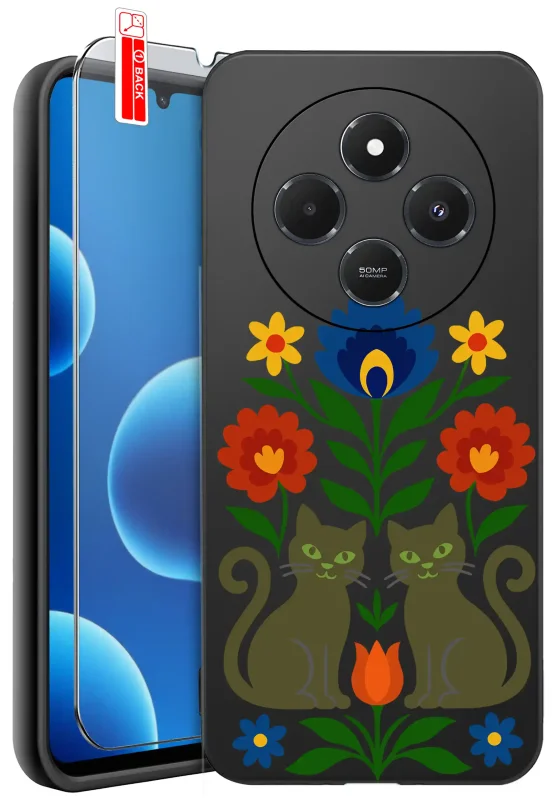 etui-do-xiaomi-redmi-14c-rozne-wzory-ludowe-ze-szklem