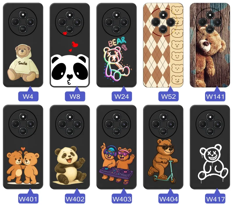 etui-do-xiaomi-redmi-14c-rozne-wzory-z-misiem-ze-szklem