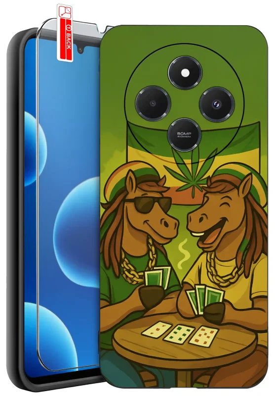 etui-do-xiaomi-redmi-14c-rozne-wzory-z-koniem-ze-szklem