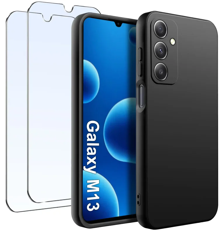 etui-do-samsung-galaxy-m13-czarne-matowe-z-zestawem-2-szkiel