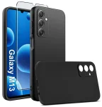 Etui do Samsung Galaxy M13 czarne matowe ze szkłem