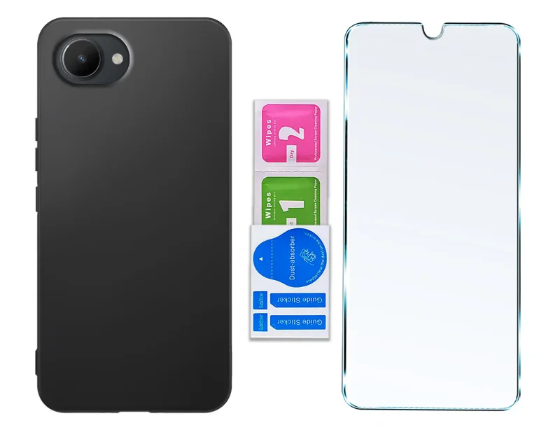 etui-do-realme-c30-czarne-matowe-z-zestawem-2-szkiel