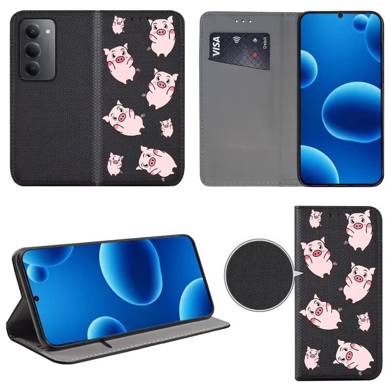 etui-do-xiaomi-redmi-15-4g-5g-zamykane-malowane-wzor-zwierzeta-ze-szklem