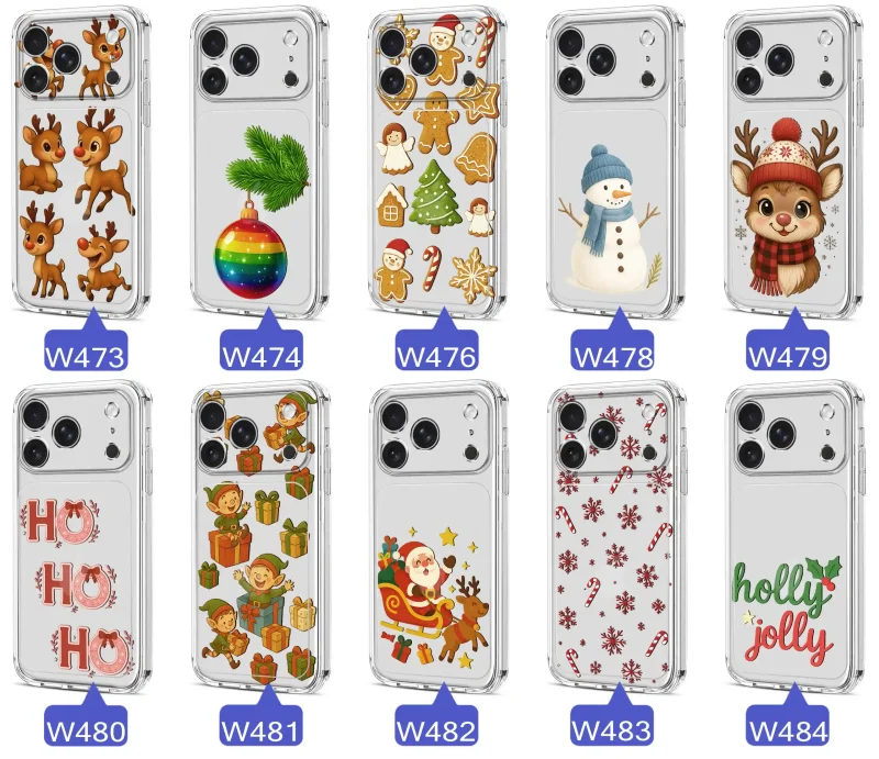 Etui świąteczne do iPhone 17 Pro / 18 Pro z wzorami reniferów, bombki, pierników, bałwana, Mikołaja, elfów i śnieżynek