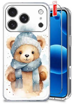 Etui do iPhone 17 Pro Max przeźroczyste z wzorami światecznymi ze szkłem