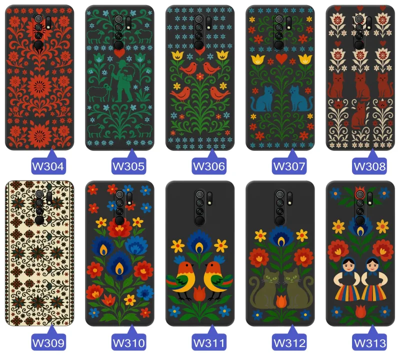 etui-do-xiaomi-redmi-9-rozne-wzory-ludowe-ze-szklem