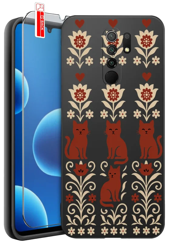etui-do-xiaomi-redmi-9-rozne-wzory-ludowe-ze-szklem