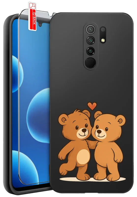 etui-do-xiaomi-redmi-9-rozne-wzory-z-misiem-ze-szklem