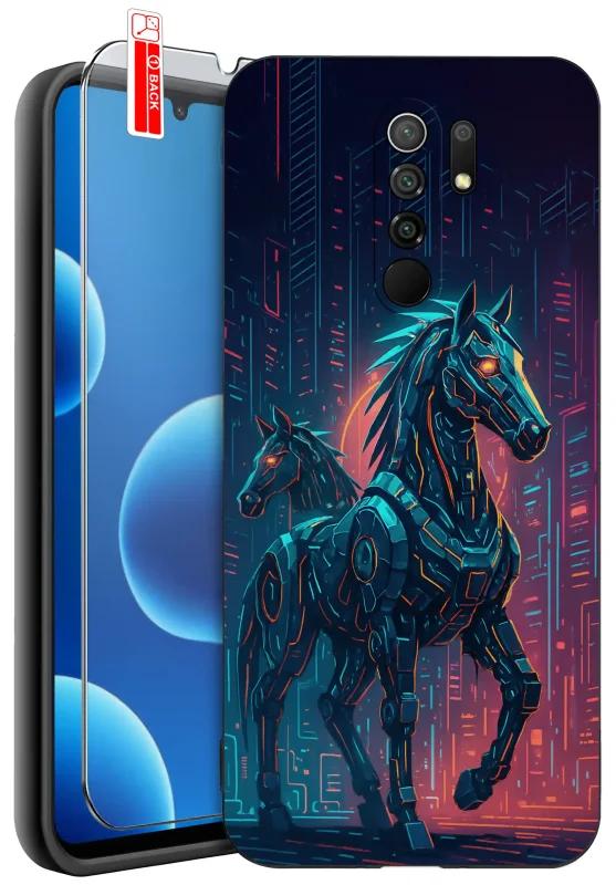 etui-do-xiaomi-redmi-9-rozne-wzory-z-koniem-ze-szklem
