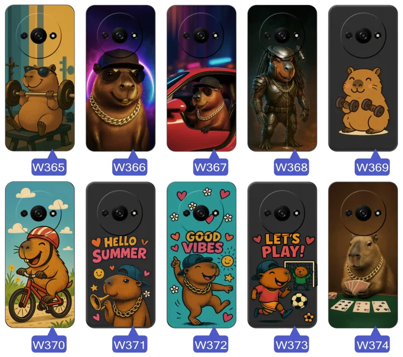 etui-do-xiaomi-redmi-a3-rozne-wzory-z-kapibara-ze-szklem