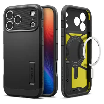 Etui Spigen do iPhone 17 Pro / 18 Pro z Magsafe czarne ze szkłem