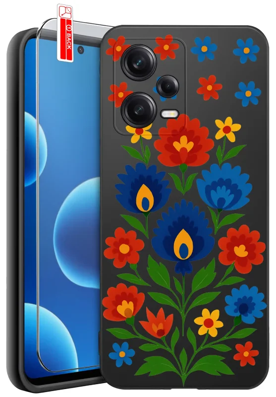 etui-do-xiaomi-redmi-note-12-5g-rozne-wzory-ludowe-ze-szklem