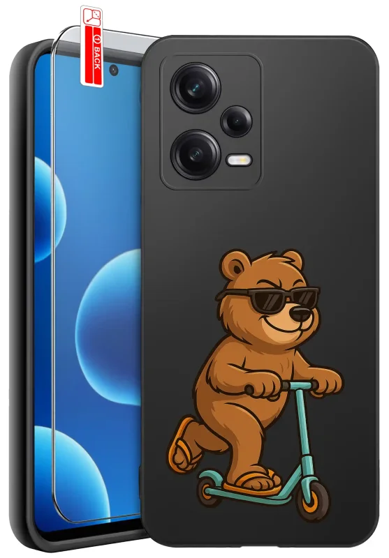 etui-do-xiaomi-redmi-note-12-5g-rozne-wzory-z-misiem-ze-szklem