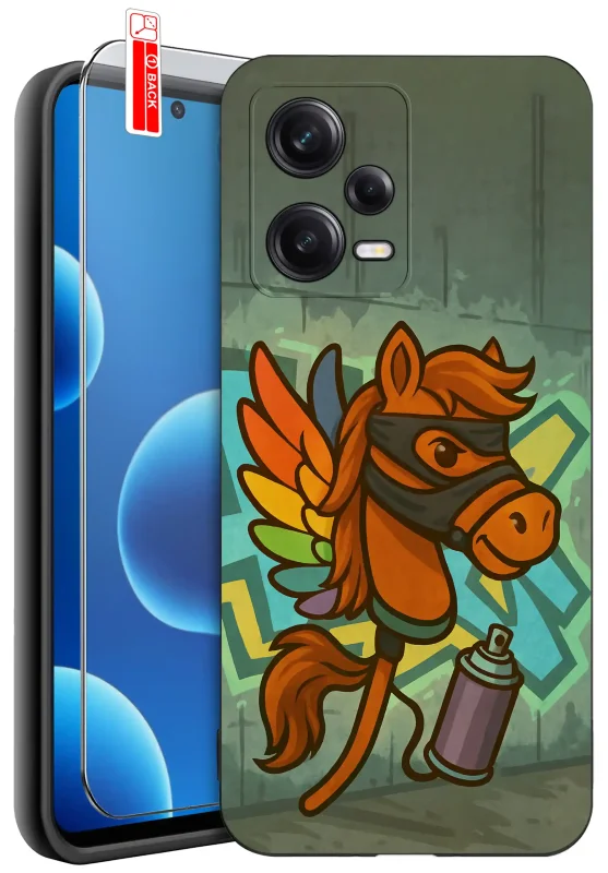 etui-do-xiaomi-redmi-note-12-5g-rozne-wzory-z-koniem-ze-szklem