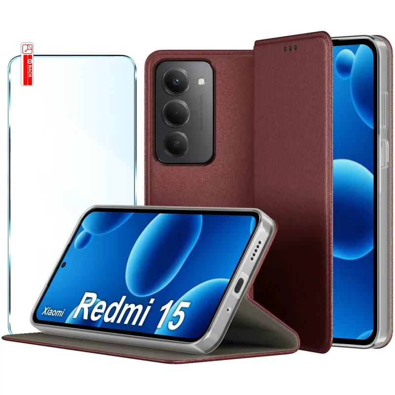 etui-do-xiaomi-redmi-15-4g-5g-burgundowe-magnetyczne-zamykane-ze-szklem