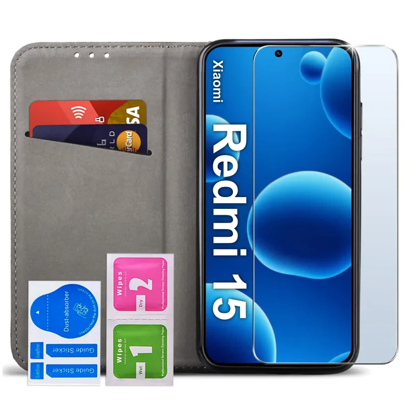 etui-do-xiaomi-redmi-15-4g-5g-czarne-magnetyczne-zamykane-ze-szklem