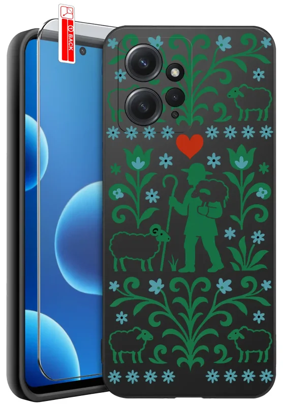 etui-do-xiaomi-redmi-note-12-4g-rozne-wzory-ludowe-ze-szklem