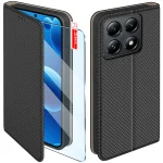 Etui do Xiaomi 14T czarne zamykane ze szkłem