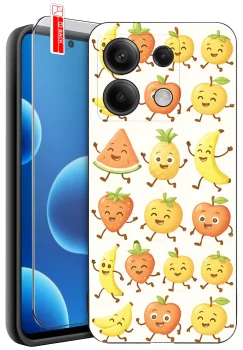 Etui do Xiaomi Redmi Note 14s różne wzory z owocami ze szkłem
