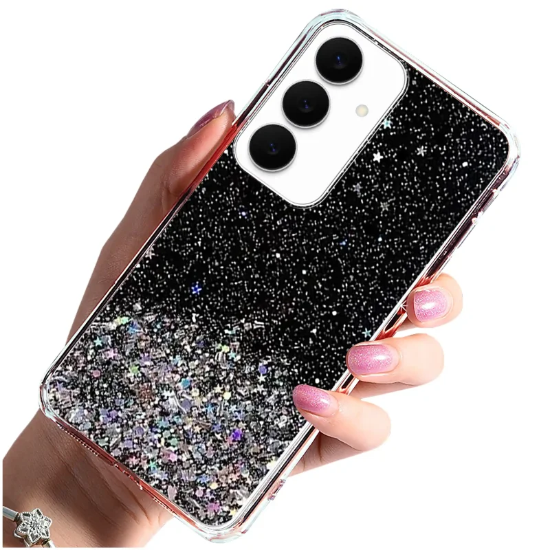 etui-do-samsung-galaxy-s25-brokat-czarne-ze-szklem