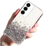 Etui do Samsung Galaxy S25 brokat przeźroczyste ze szkłem