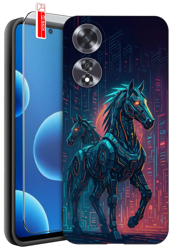 etui-do-oppo-a60-4g-rozne-wzory-z-koniem-ze-szklem