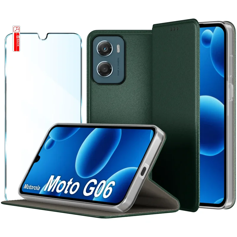 etui-do-motorola-moto-g06-g06-power-zielone-magnetyczne-zamykane-ze-szklem