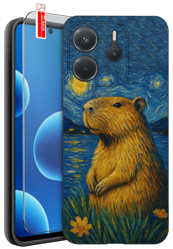 etui-do-xiaomi-redmi-note-14-4g-rozne-wzory-z-kapibara-ze-szklem