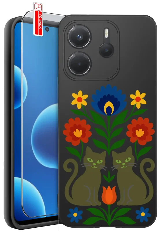 etui-do-xiaomi-redmi-note-14-4g-rozne-wzory-ludowe-ze-szklem