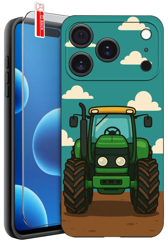 Etui dla Dziadka do iPhone 17 Pro / 18 Pro z motywem zielonego traktora oraz szkłem hartowanym 9H w zestawie